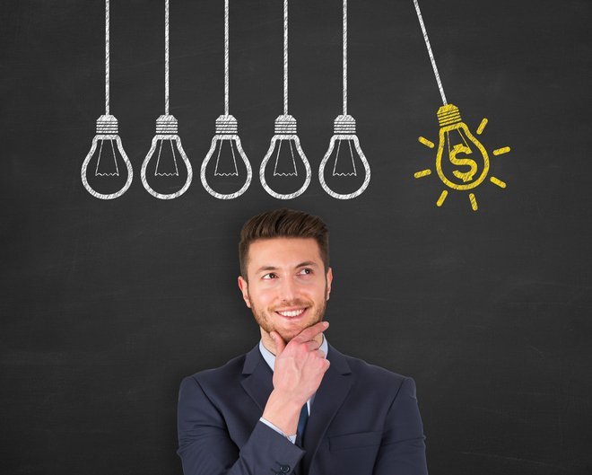 finance idea solution concept on blackboard